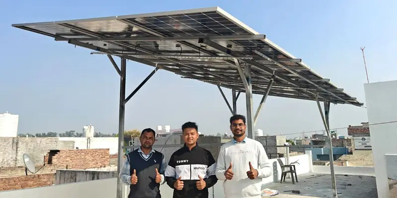 5 kW on-grid system, Elevated structure · handed over
