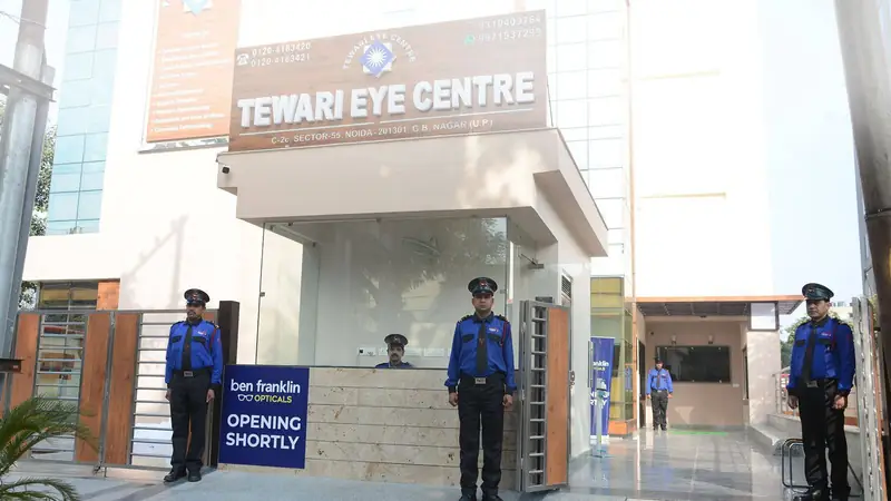 Security team at an eye hospital, Healthcare · opening-day deployment